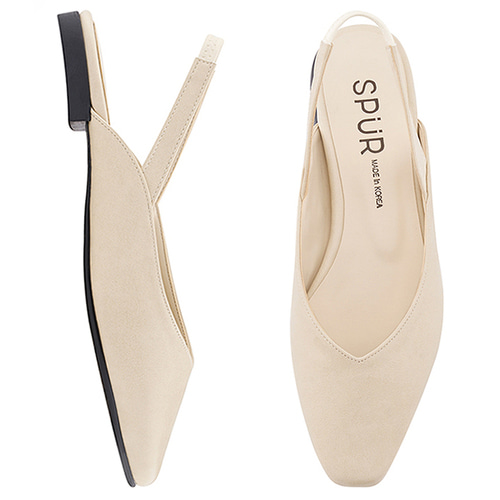 SPUR[스퍼][당일출고]MS9073 Slim square sling back 베이지