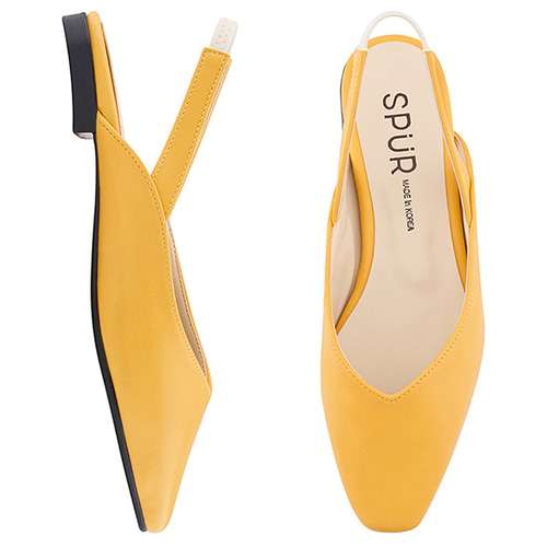 SPUR[스퍼][당일출고]MS9073 Slim square sling back 옐로우