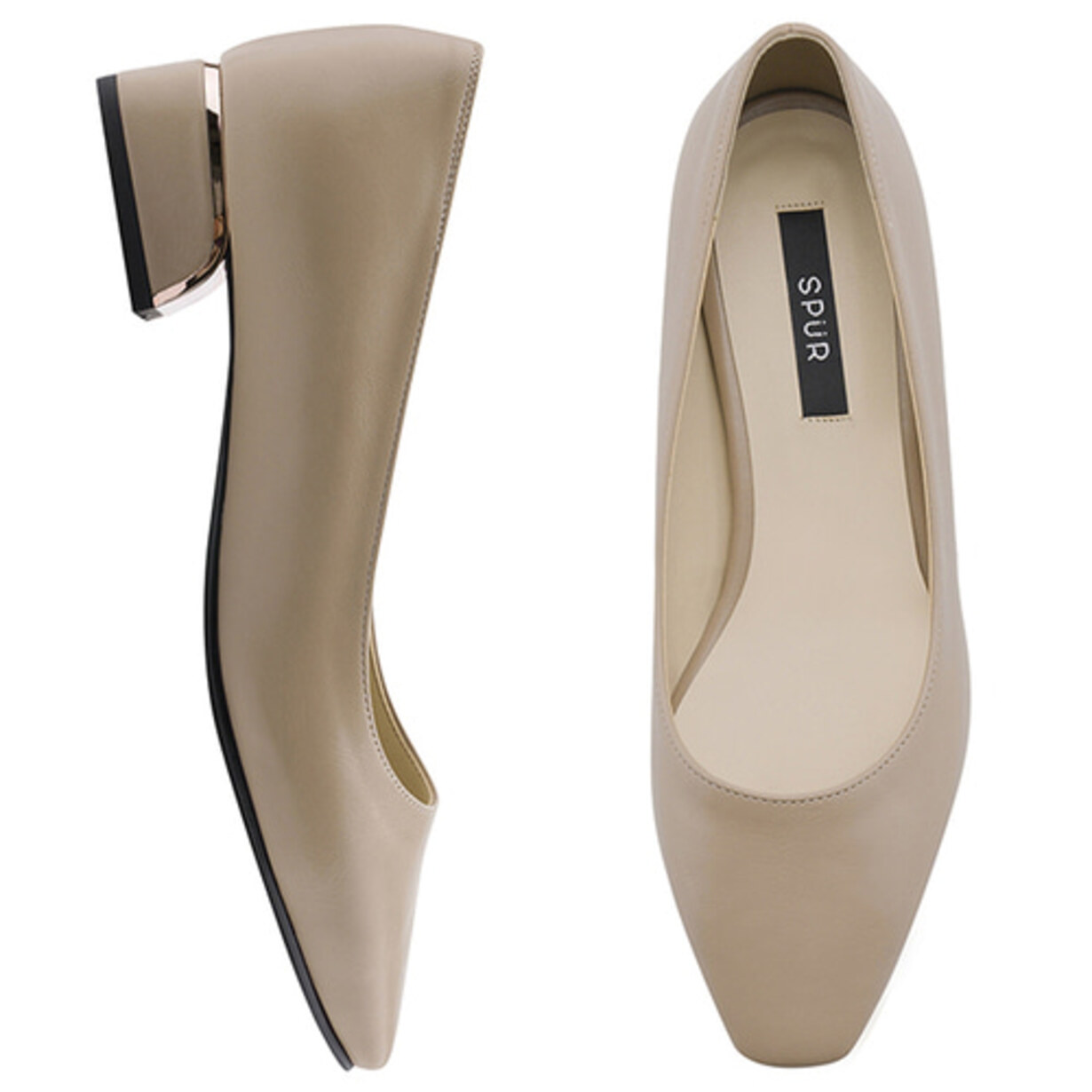 SPUR[스퍼]Pink gold line Heel -OF9035BE
