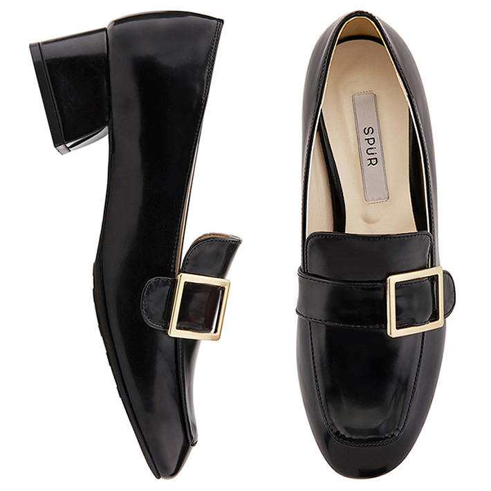 SPUR[스퍼]★당일출고★MS7039 Frame belted loaferheel 블랙