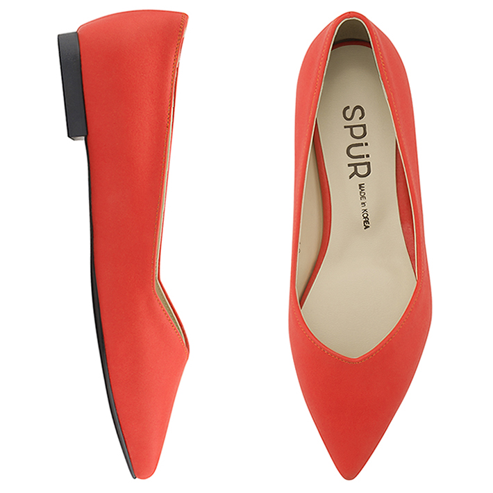 SPUR[스퍼][당일출고]OS7028 Basic pointed flat 레드