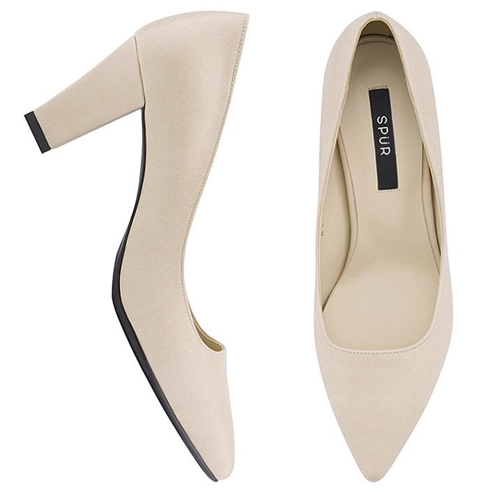 SPUR[스퍼][당일출고]OS7015 Pointed retro pumps 베이지